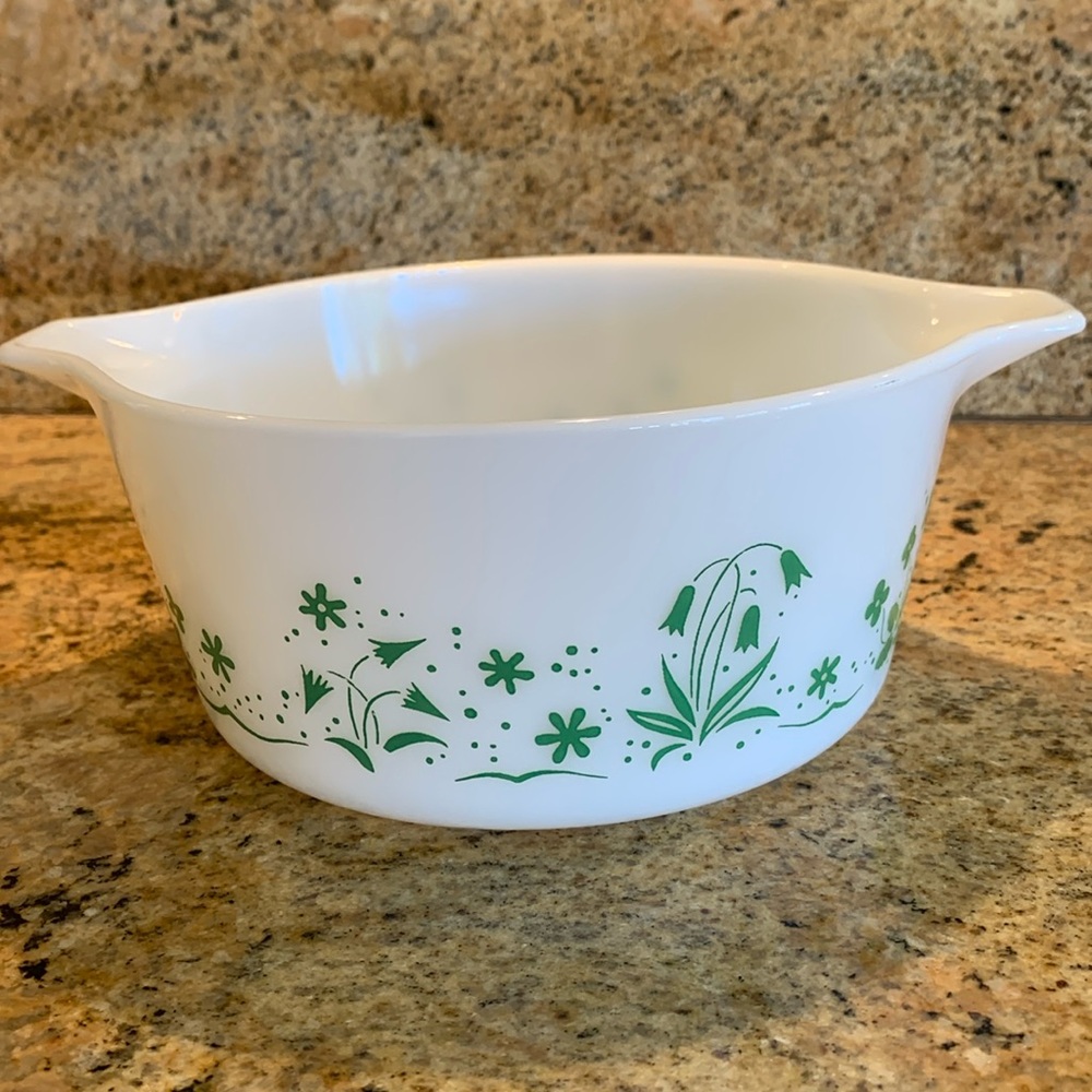 Vintage Pyrex Casserole Dish.  Promotional Brides Edition